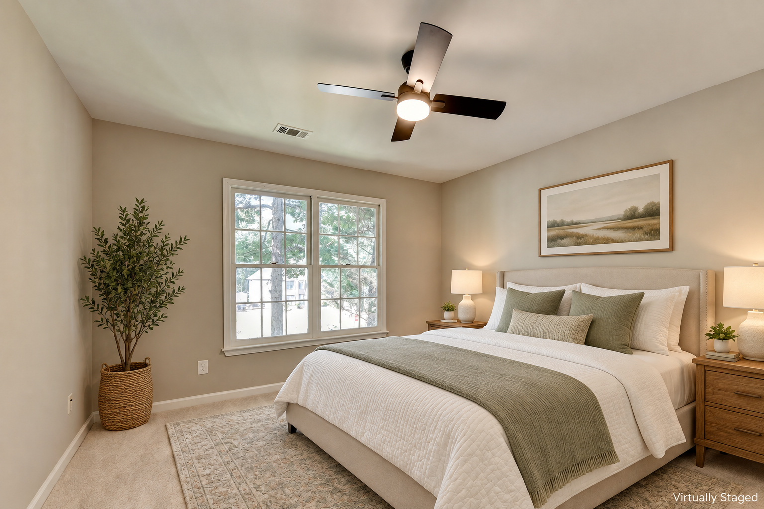 Bedroom A — virtually staged