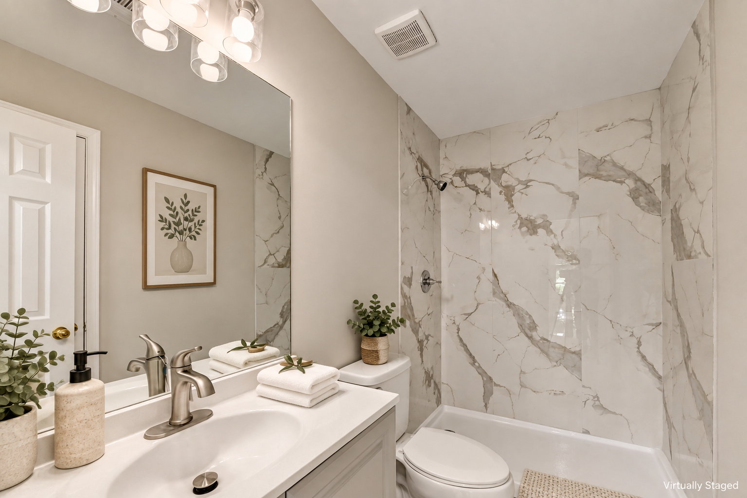 Hall Bathroom — virtually staged