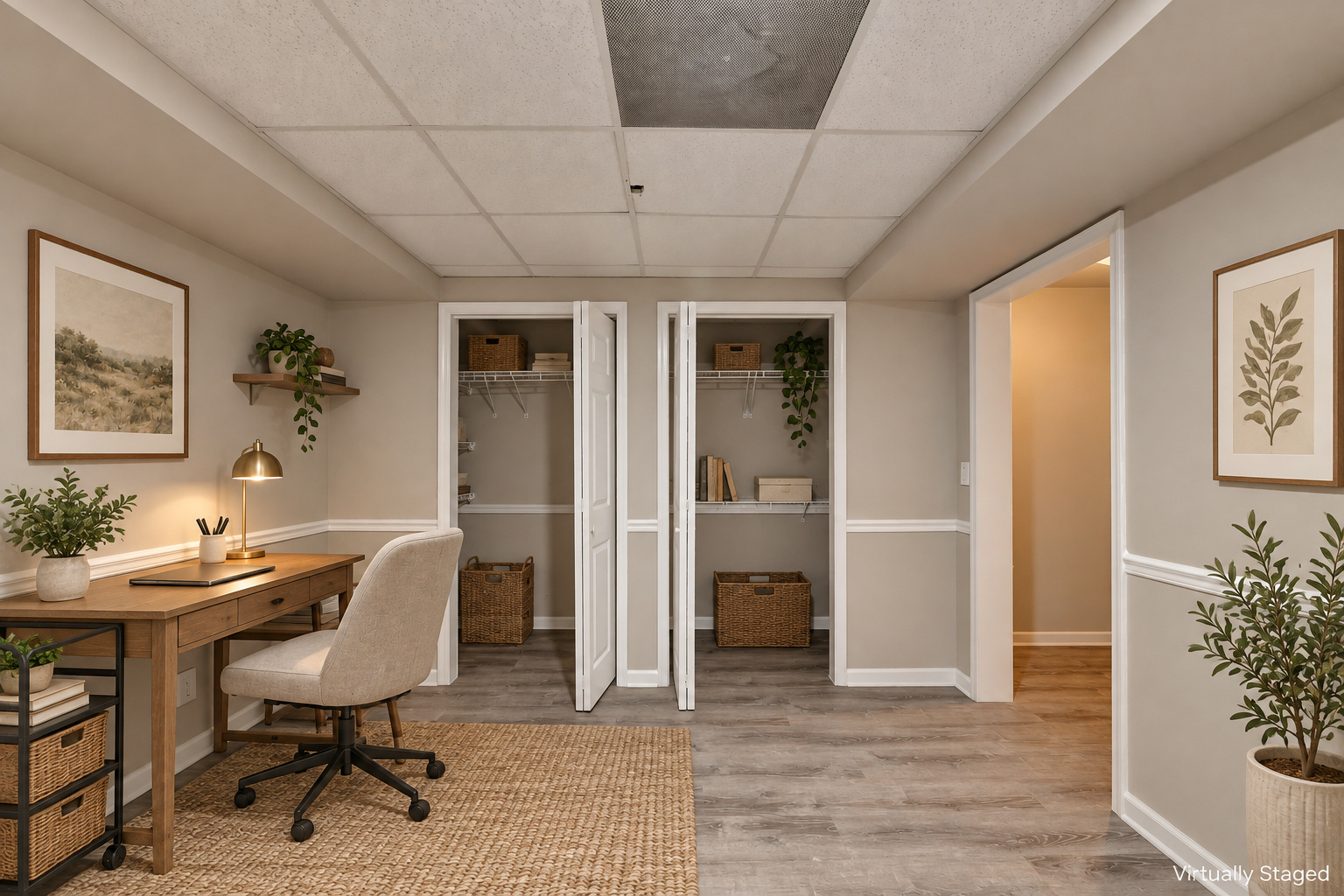 Basement Flex Room — virtually staged