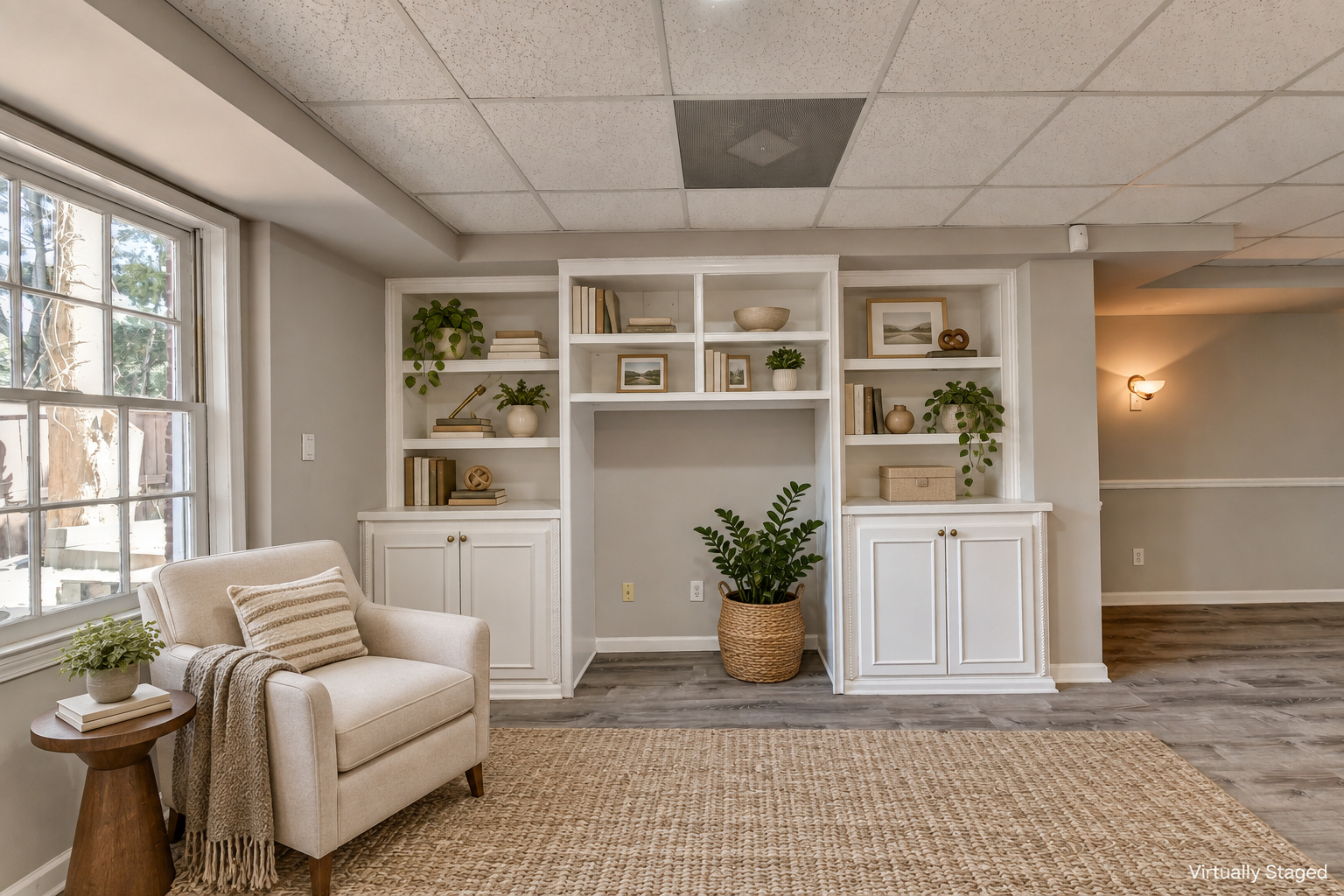 Basement Reading Area — virtually staged